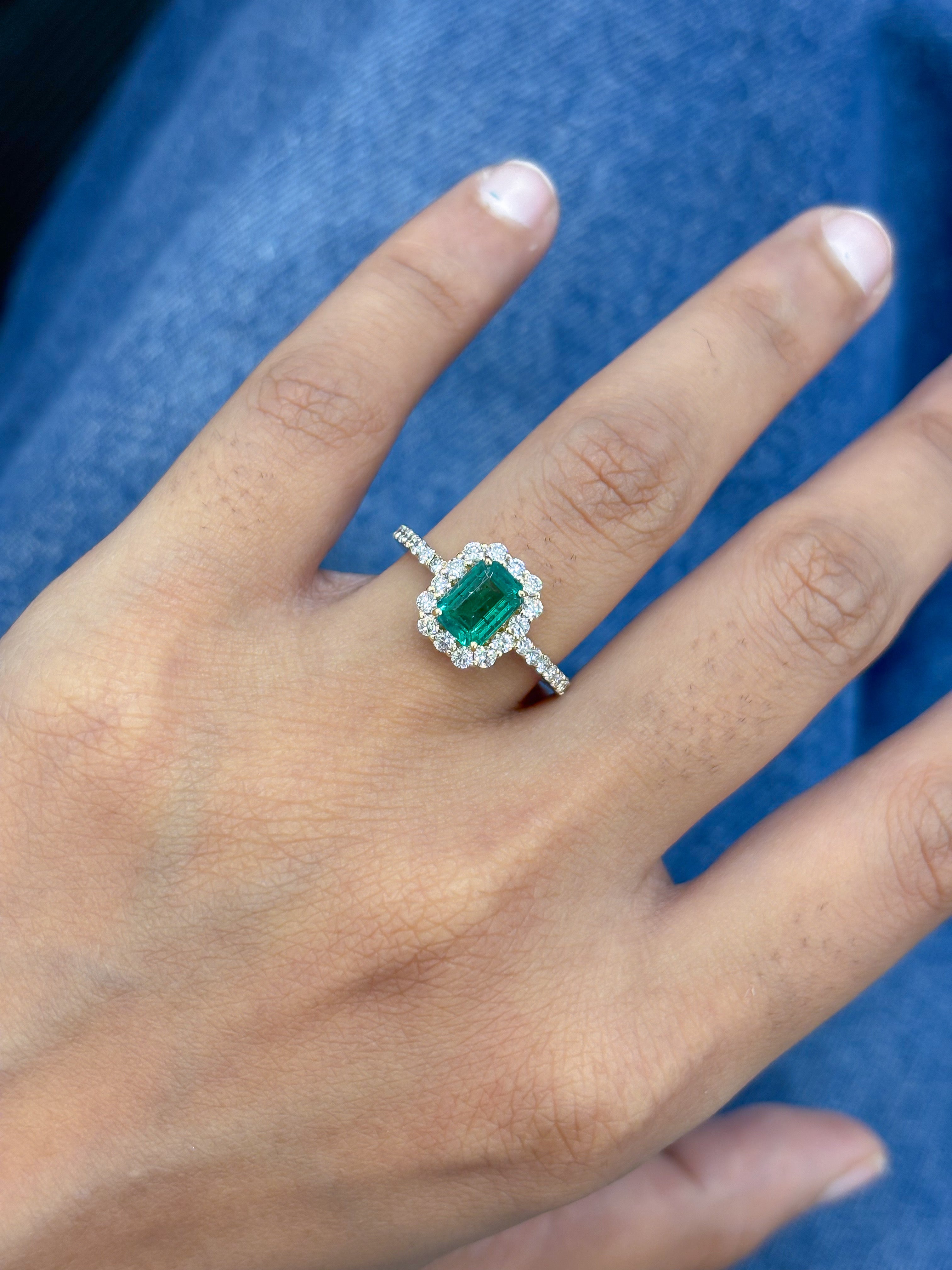 JPRG-5420/12868 Diamond Emerald Ring | 18K