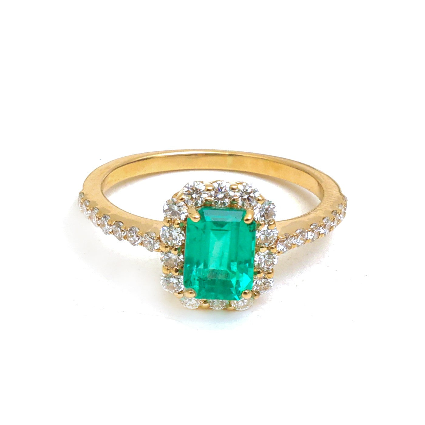 JPRG-5420/12868 Diamond Emerald Ring | 18K