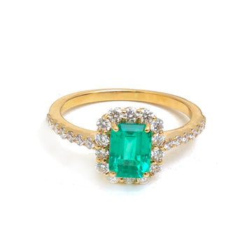 JPRG-5420/12868 Diamond Emerald Ring | 18K