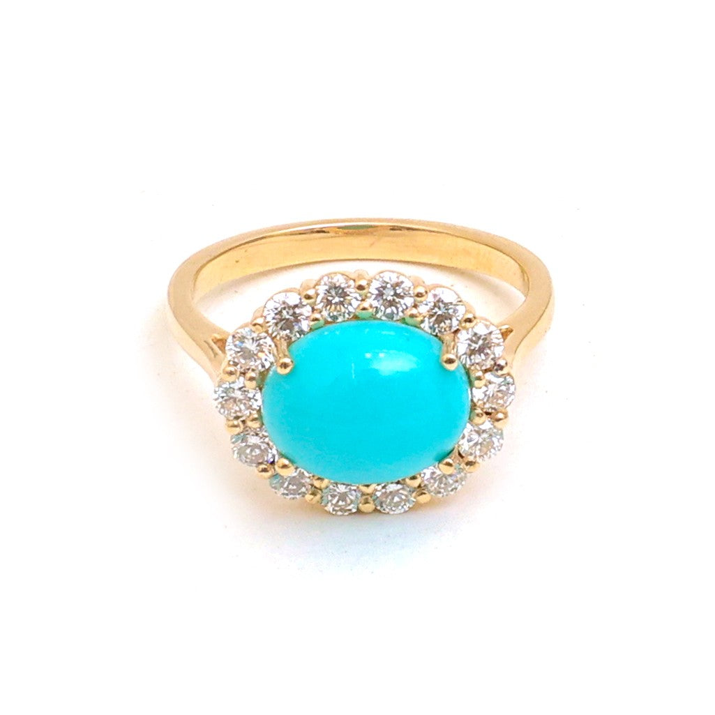 JPRG-5423/12876 Diamond Turquoise Ring | 14K