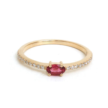JPRG-5436/12965 Rubillite Diamond Ring | 14K