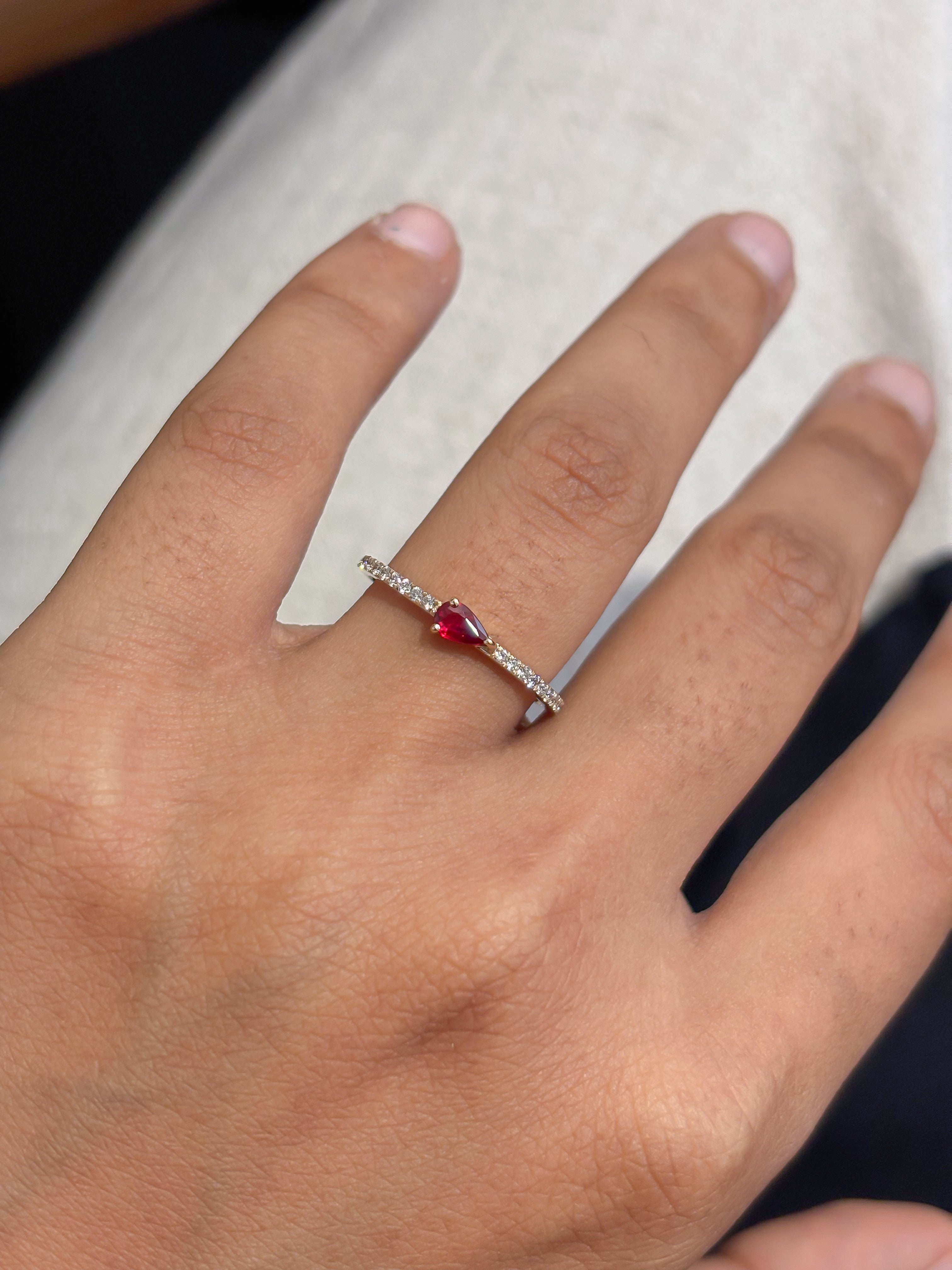 JPRG-5437/12966 Orange Sapphire Diamond Ring | 14K