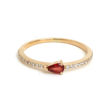 JPRG-5437/12966 Orange Sapphire Diamond Ring | 14K