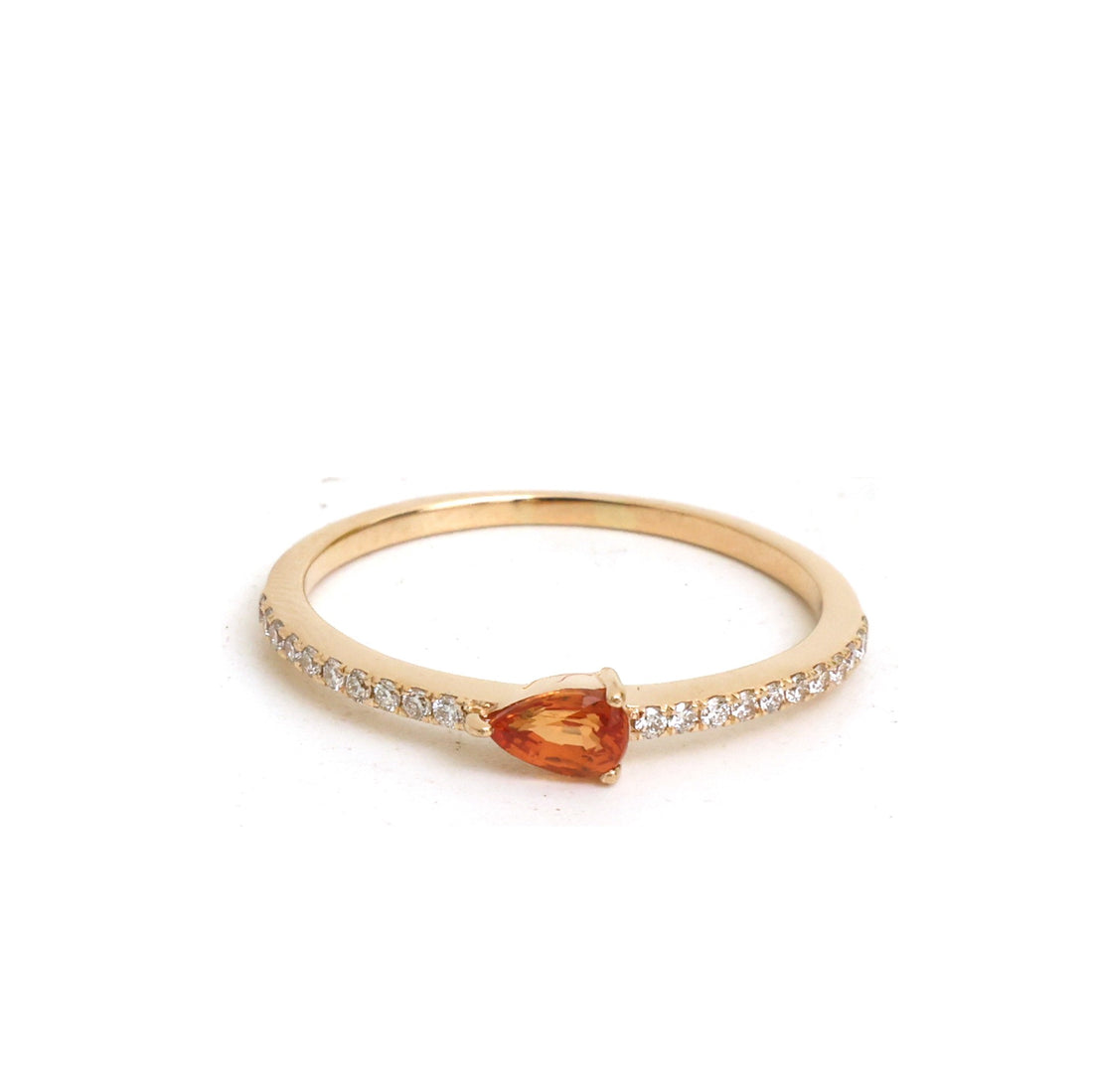 JPRG-5439/12968 Diamond Orange Sapphire Ring | 14K
