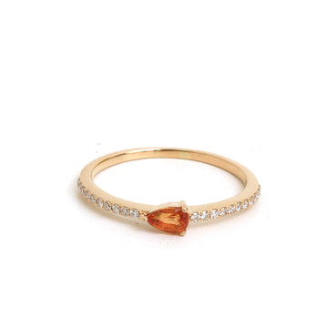 JPRG-5439/12968 Diamond Orange Sapphire Ring | 14K