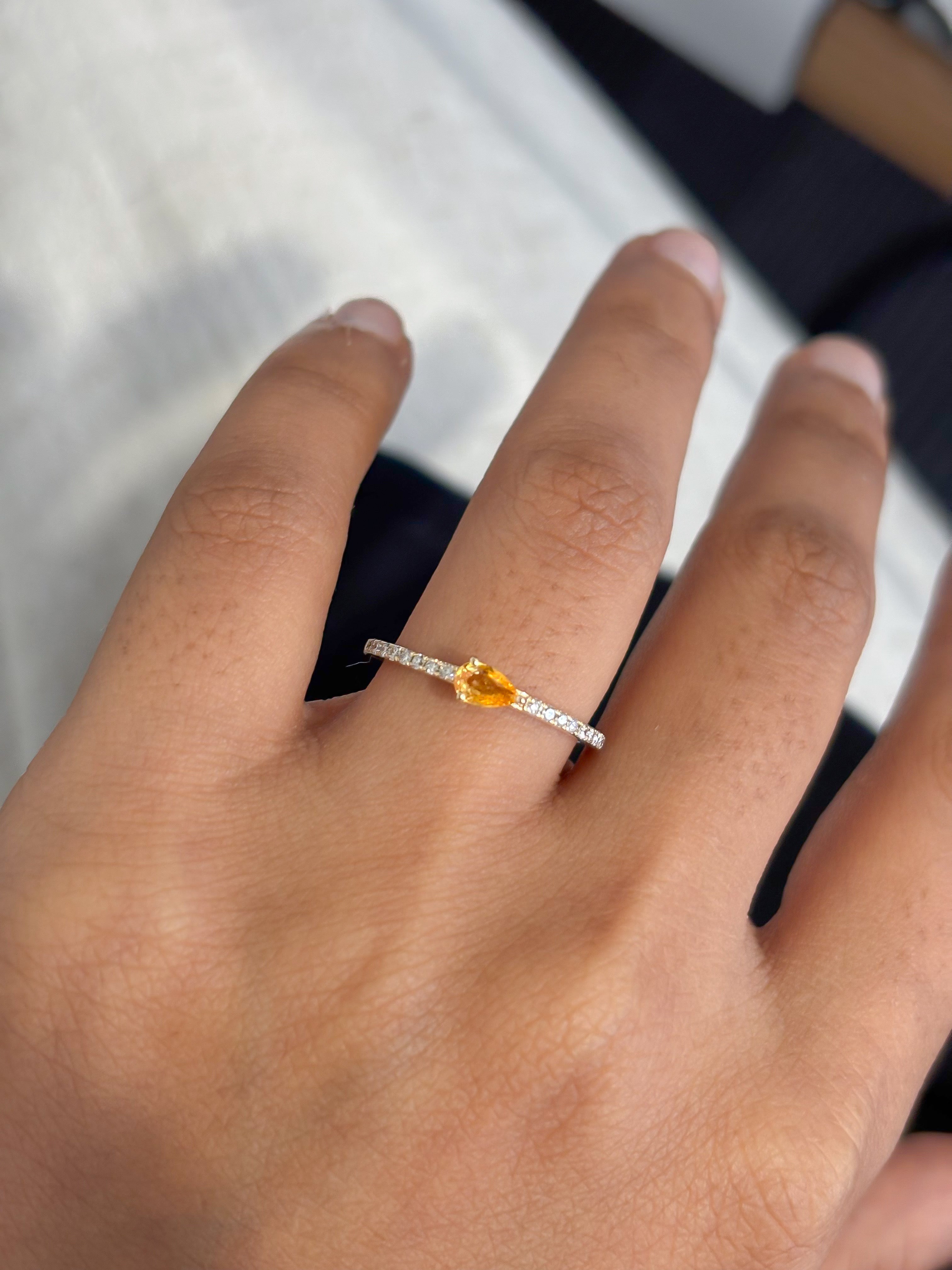 JPRG-5440/12969 Diamond Yellow Sapphire Ring | 14K