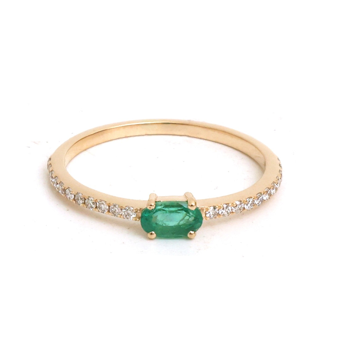 JPRG-5441/12970 Diamond Emerald Ring | 14K