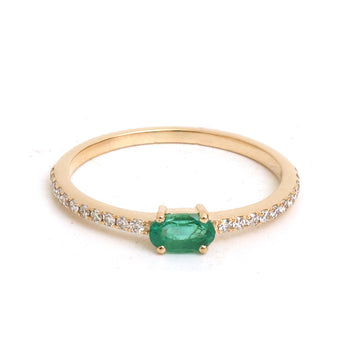 JPRG-5441/12970 Diamond Emerald Ring | 14K