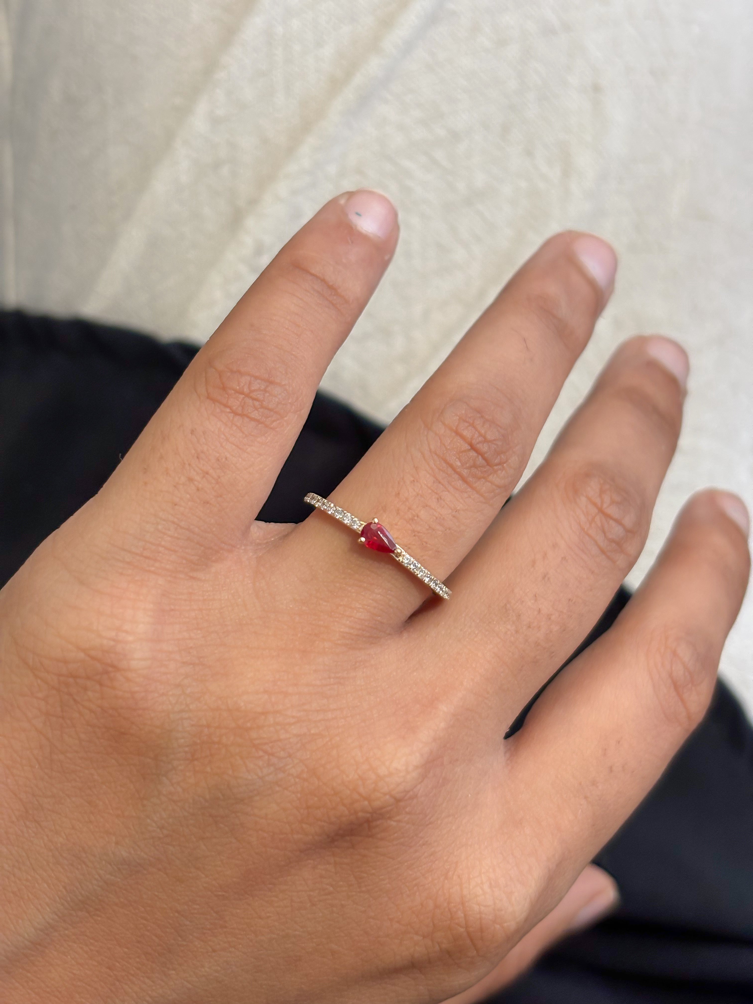 JPRG-5443/12973 Orange Sapphire Diamond Ring | 14K