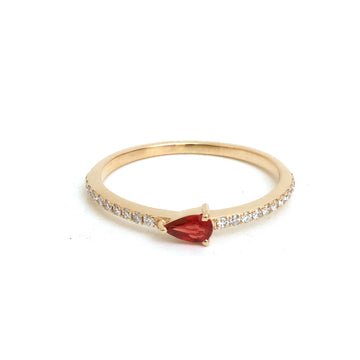 JPRG-5443/12973 Orange Sapphire Diamond Ring | 14K