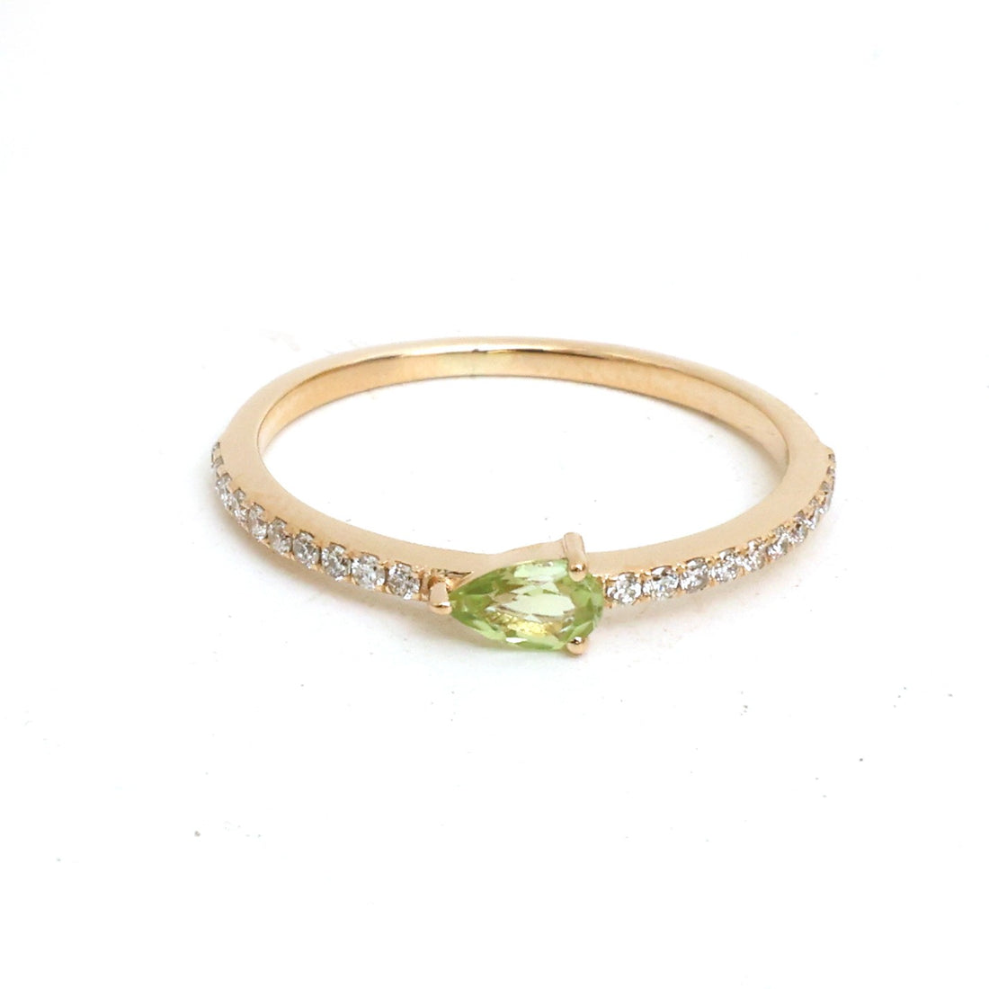 JPRG-5445/12975 Diamond Peridot Ring | 14K