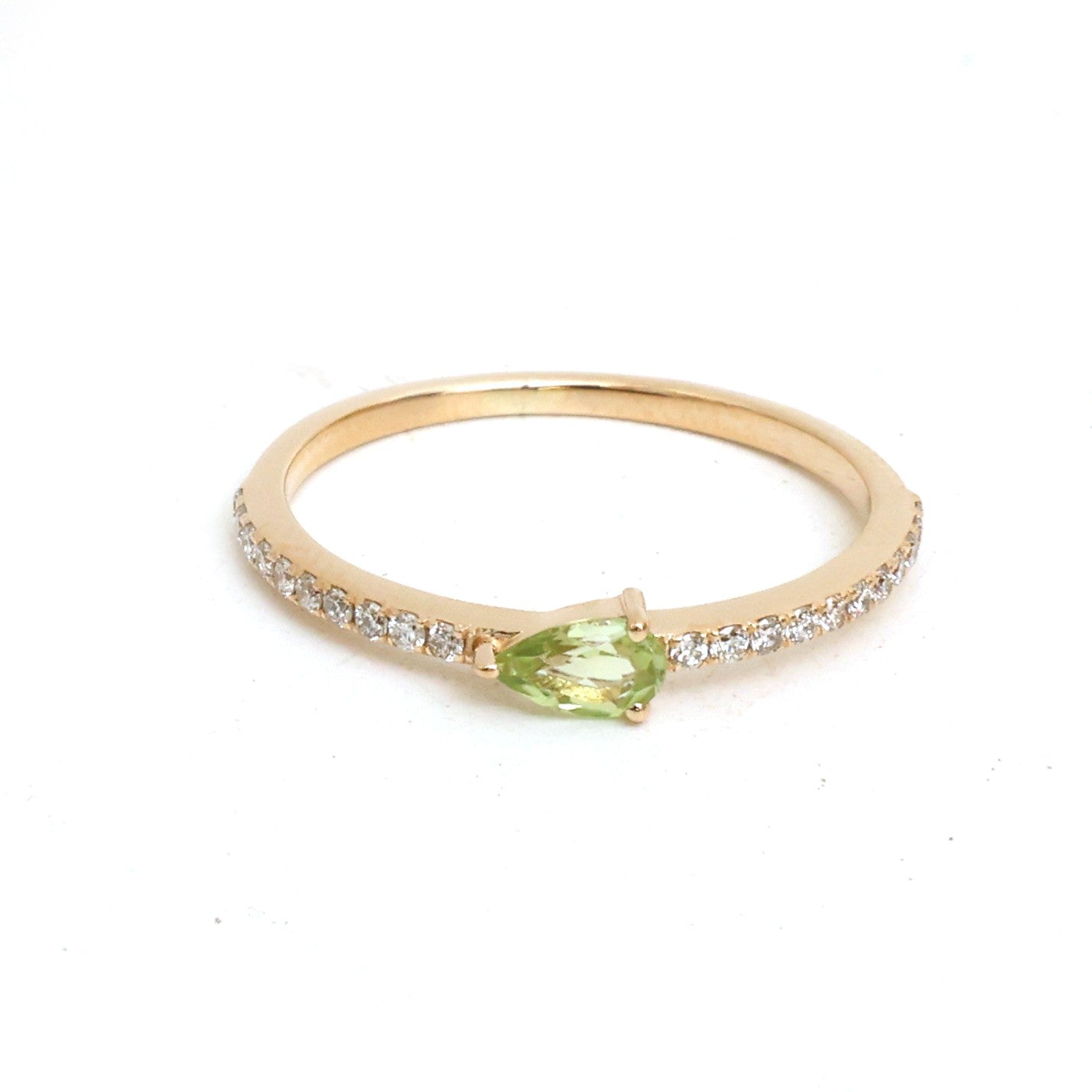 JPRG-5445/12975 Diamond Peridot Ring | 14K