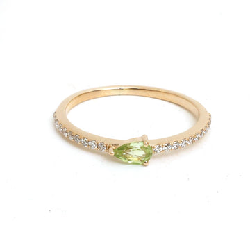 JPRG-5445/12975 Diamond Peridot Ring | 14K