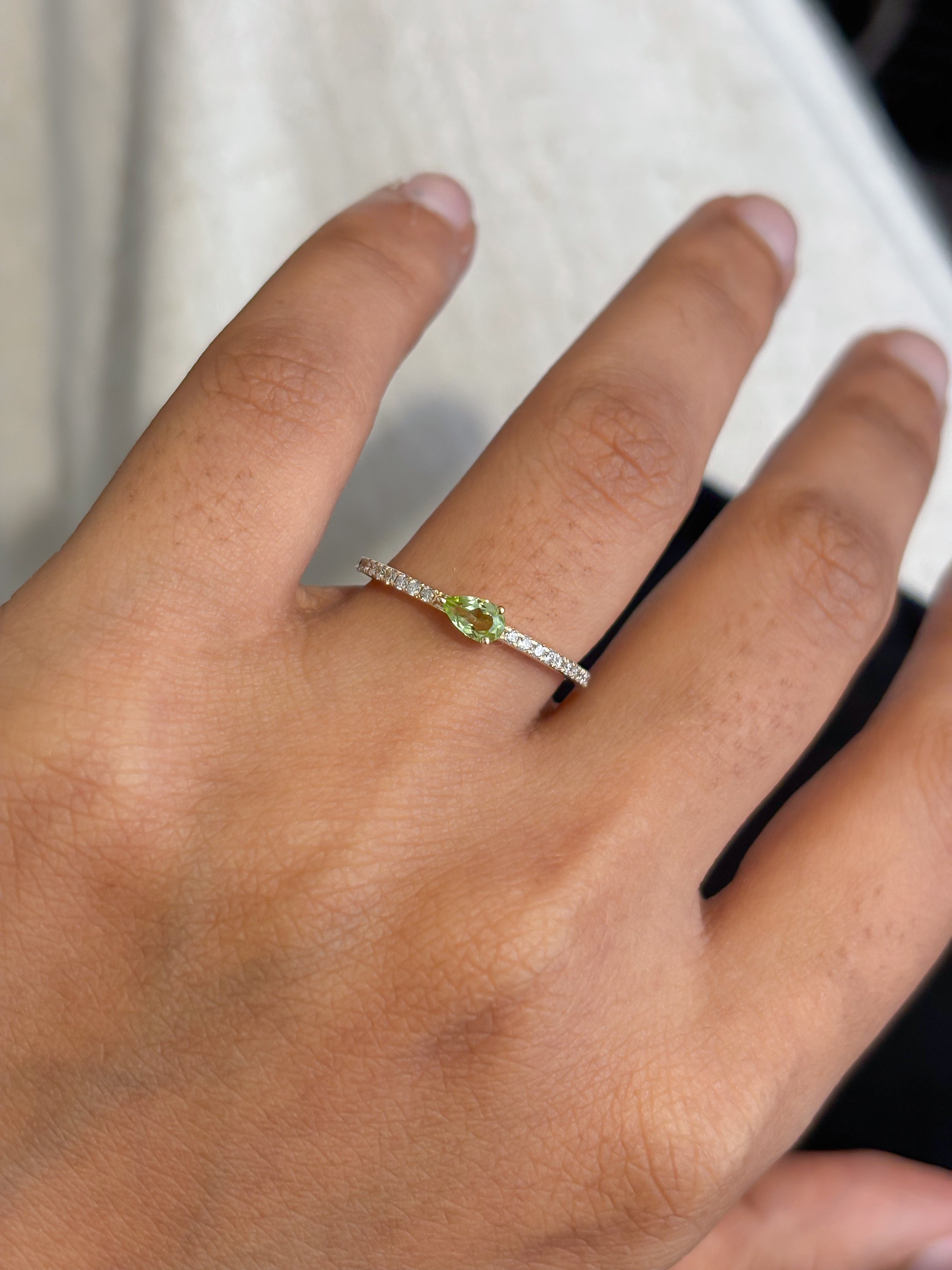 JPRG-5446/12976 Peridot Diamond Ring | 14K
