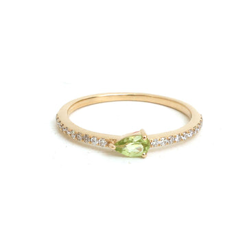 JPRG-5446/12976 Peridot Diamond Ring | 14K