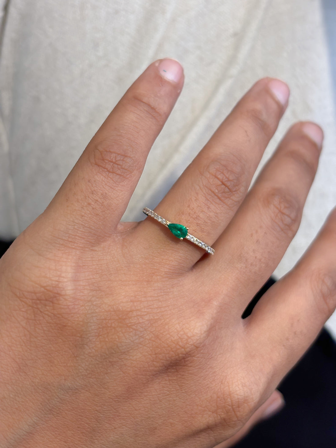JPRG-5447/12977 Diamond Emerald Ring | 14K