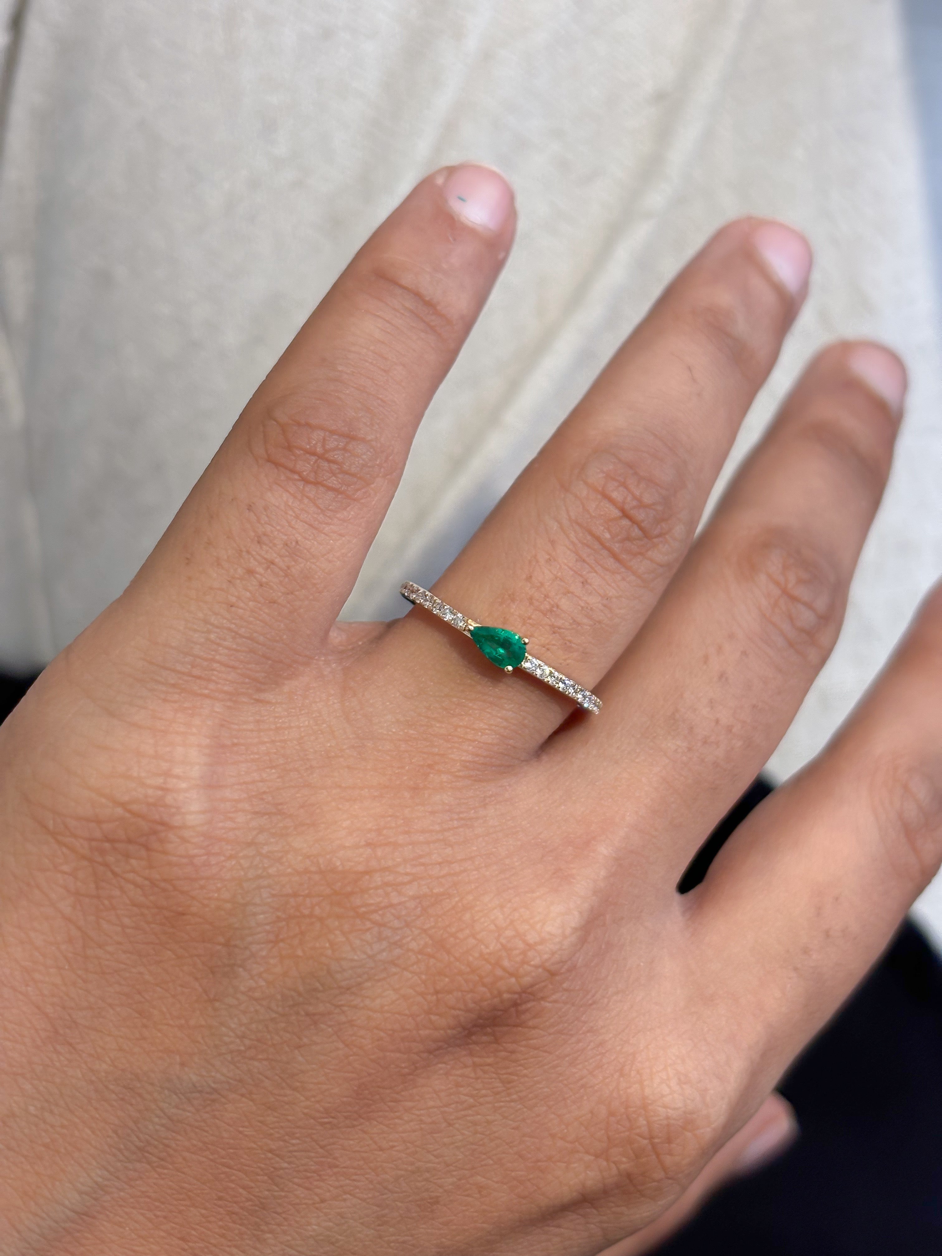 JPRG-5447/12977 Diamond Emerald Ring | 14K