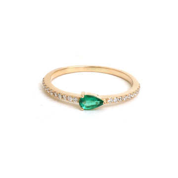 JPRG-5447/12977 Diamond Emerald Ring | 14K