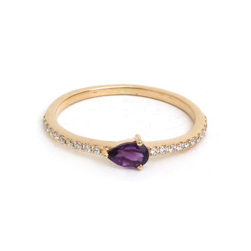 JPRG-5448/12978 Amethyst Diamond Ring | 14K