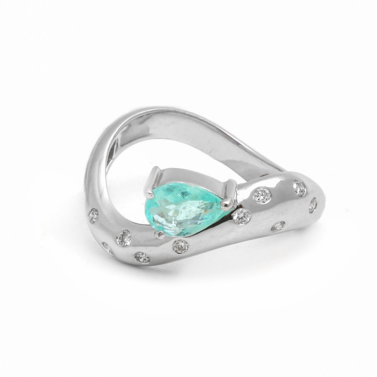 JPRG-5451/13008 Paraiba Tourmaline Diamond Ring | 18K