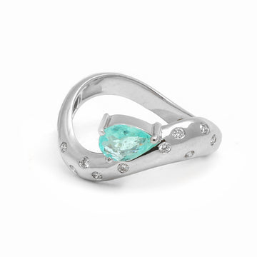 JPRG-5451/13008 Paraiba Tourmaline Diamond Ring | 18K