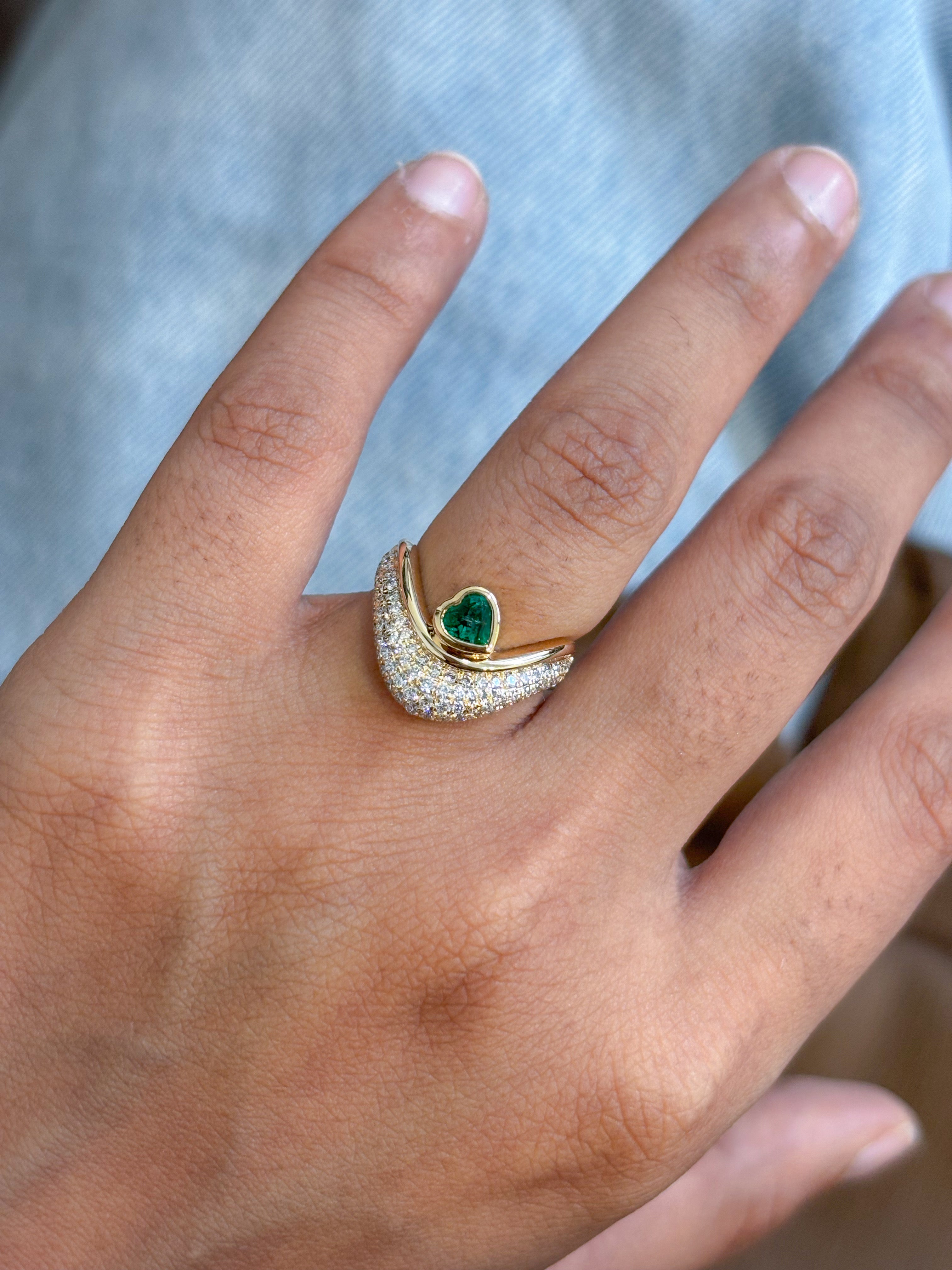 JPRG-5460/13017 Emerald Diamond Ring | 14K