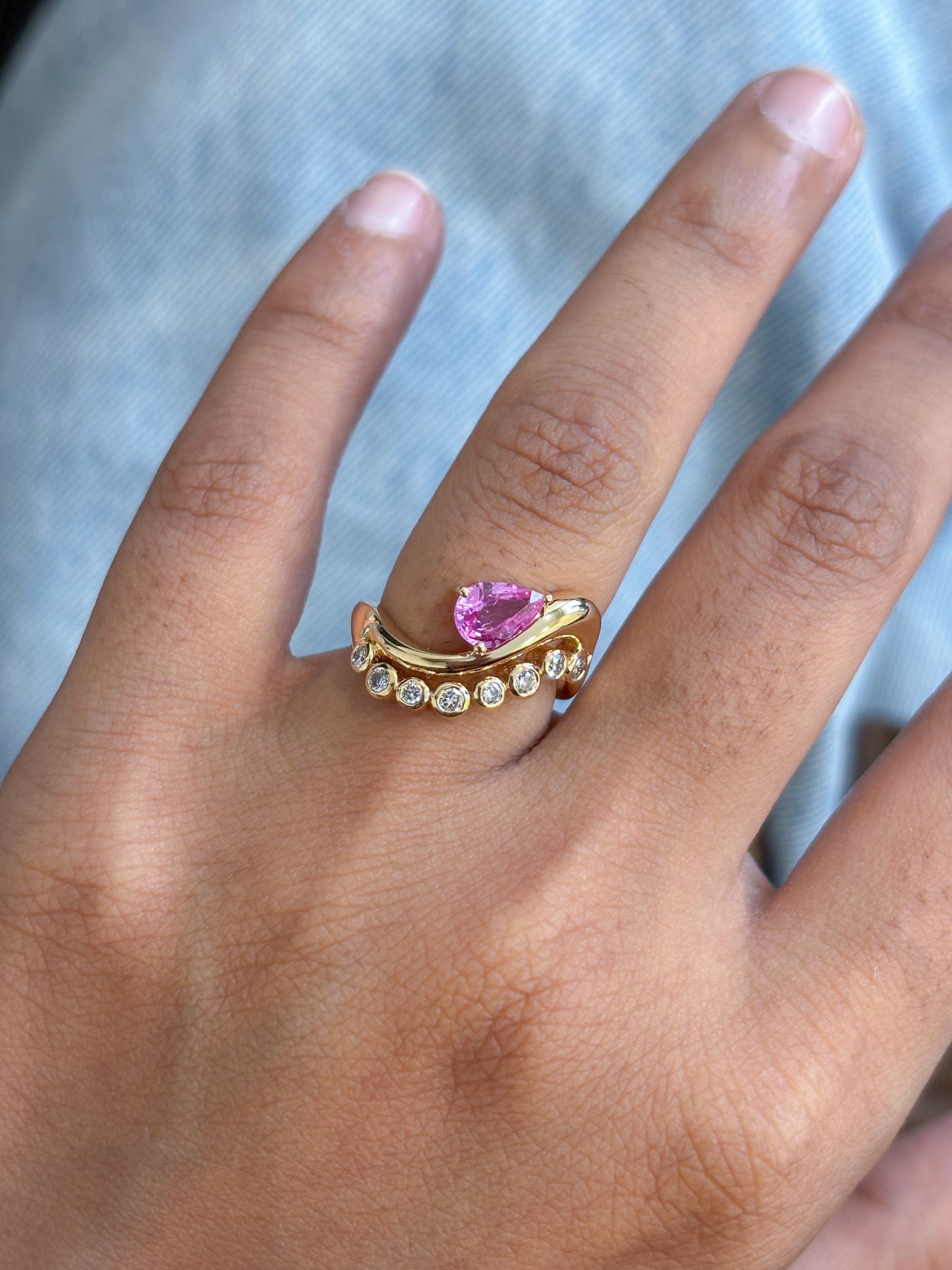 JPRG-5462/13019 Pink Sapphire Diamond Ring | 18K