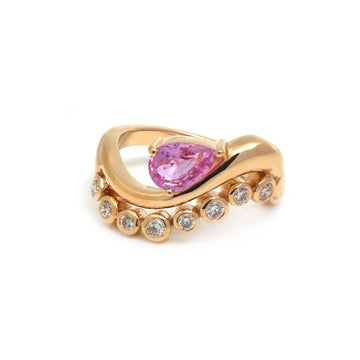 JPRG-5462/13019 Pink Sapphire Diamond Ring | 18K
