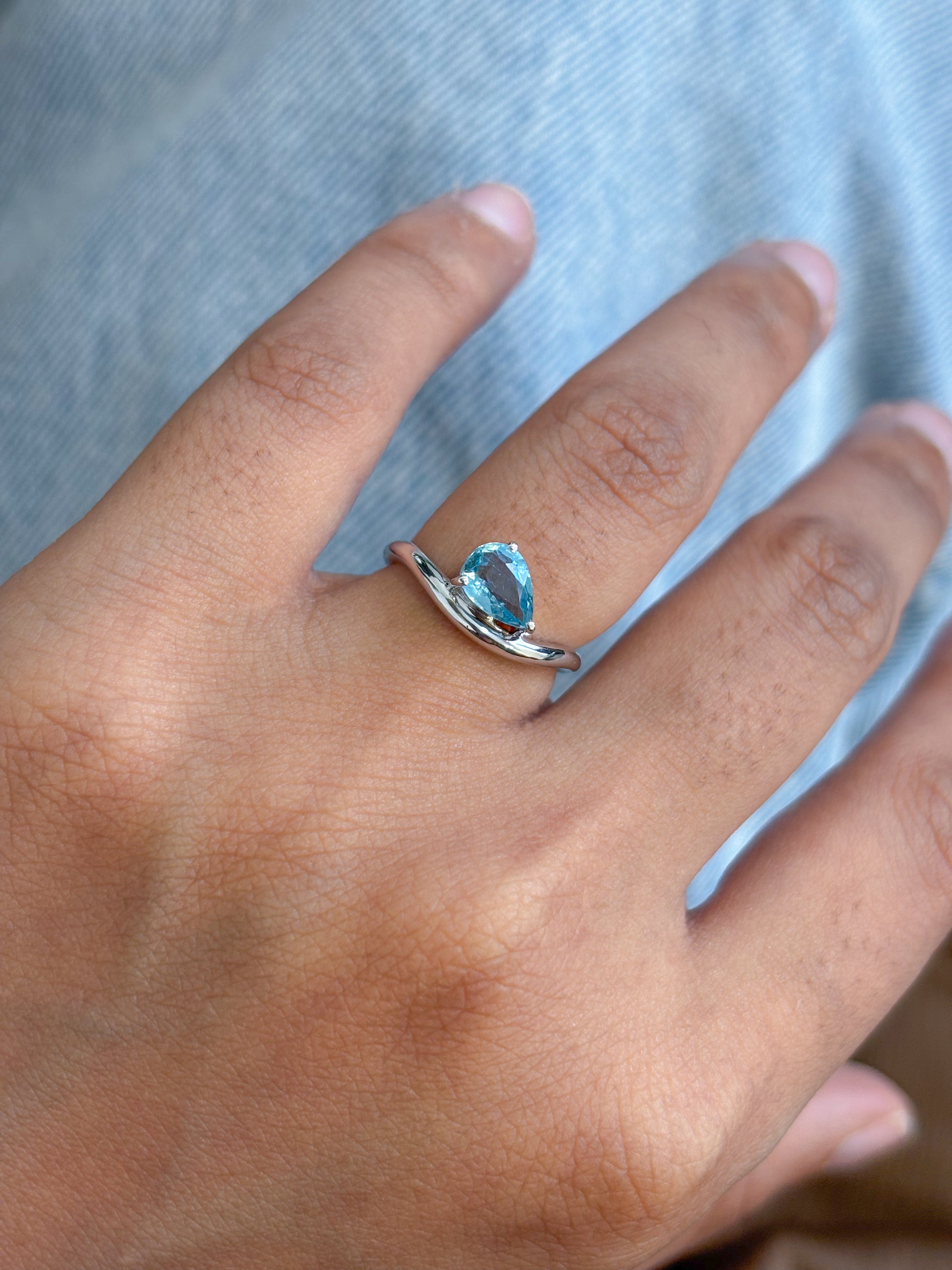JPRG-5464/13021 Aquamarine Ring | 14K