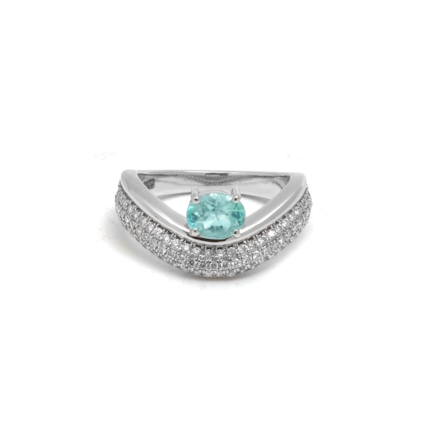 JPRG-5465/13022 Paraiba Tourmaline Diamond Ring | 18K