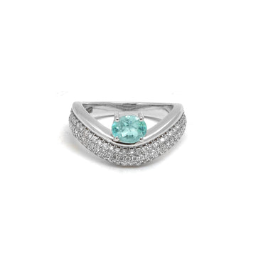 JPRG-5465/13022 Paraiba Tourmaline Diamond Ring | 18K