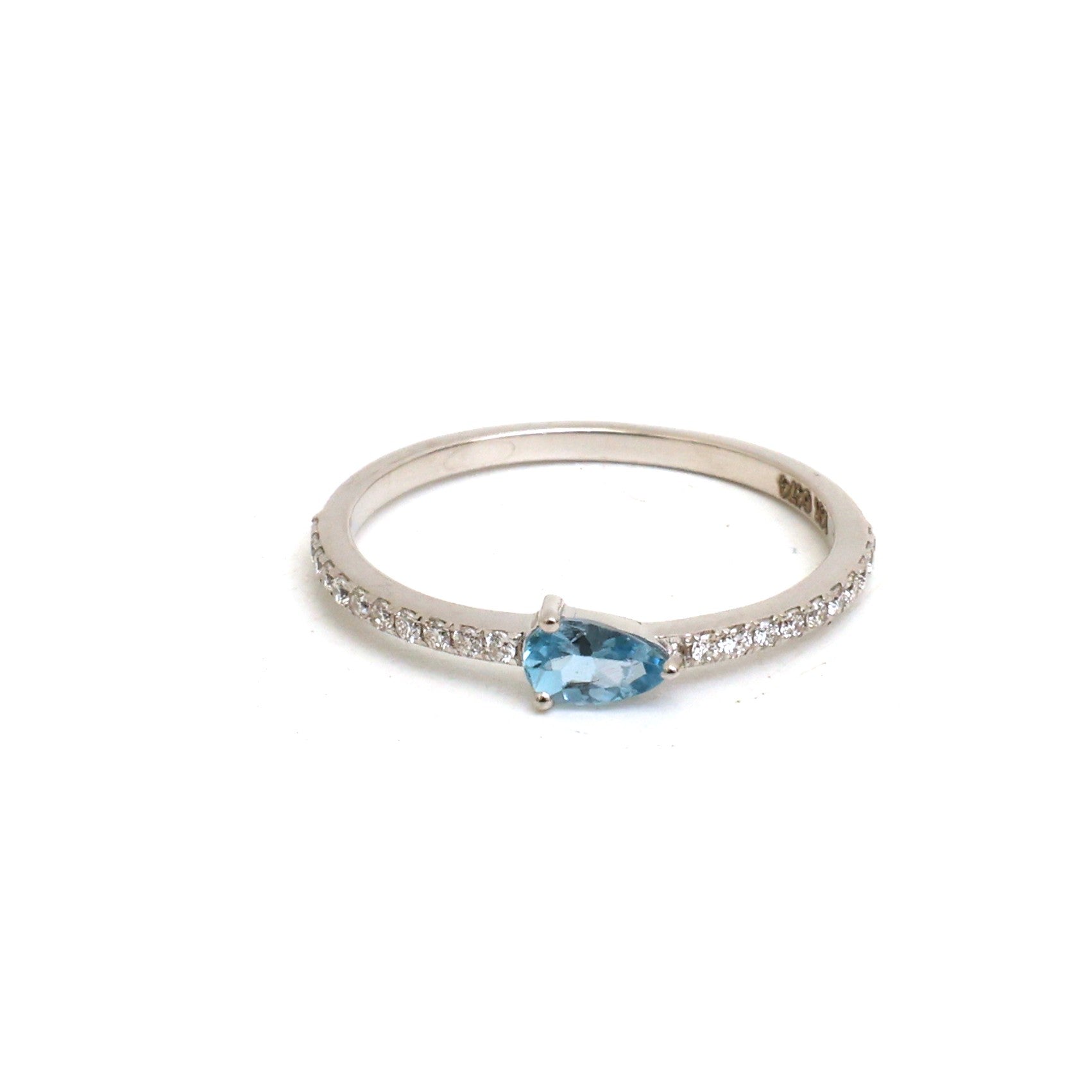 JPRG-5474/13047 Diamond Aquamarine Ring | 14K