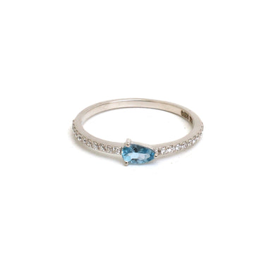 JPRG-5474/13047 Diamond Aquamarine Ring | 14K