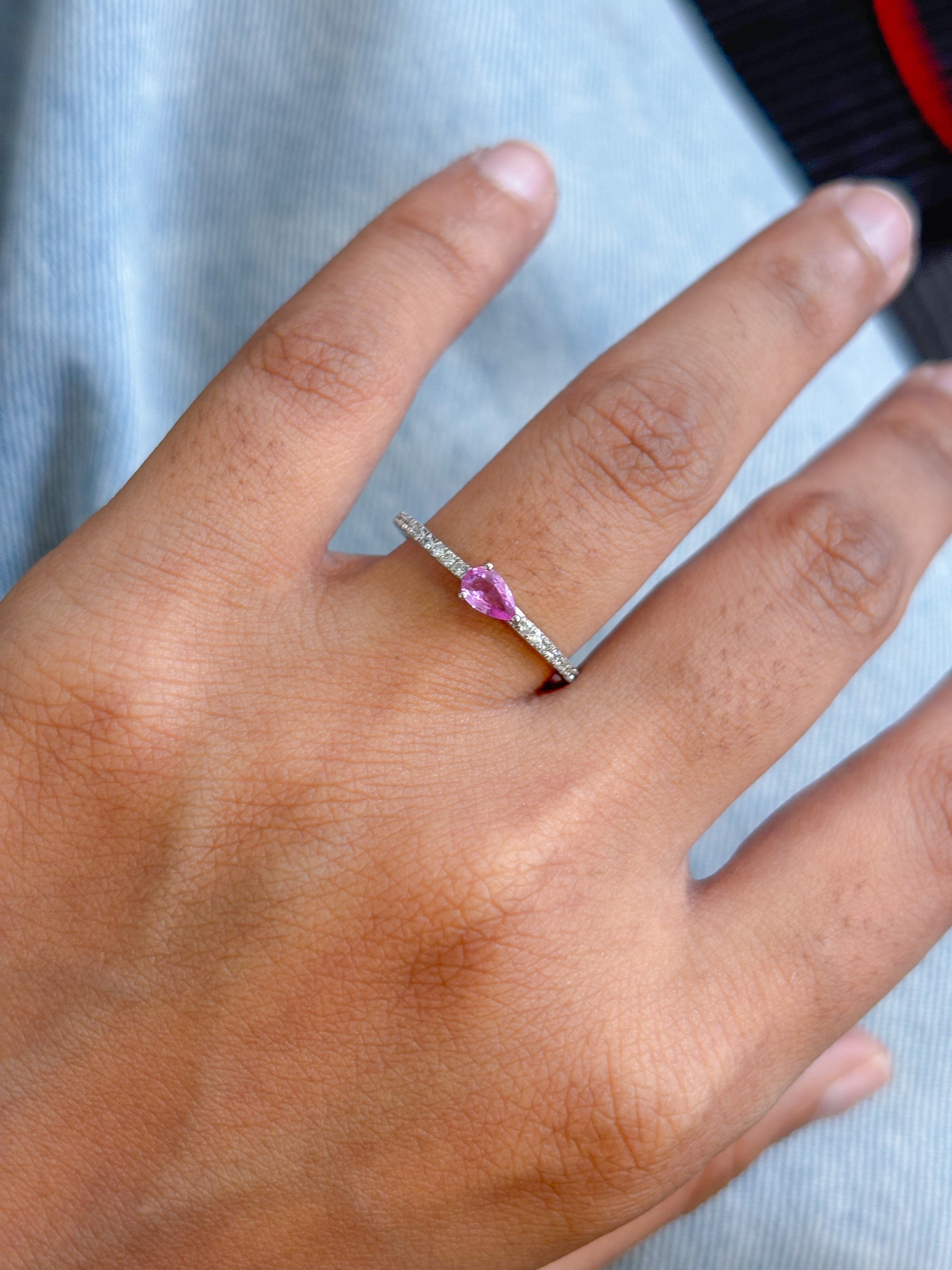 JPRG-5475/13048 Pink Sapphire Diamond Ring | 14K