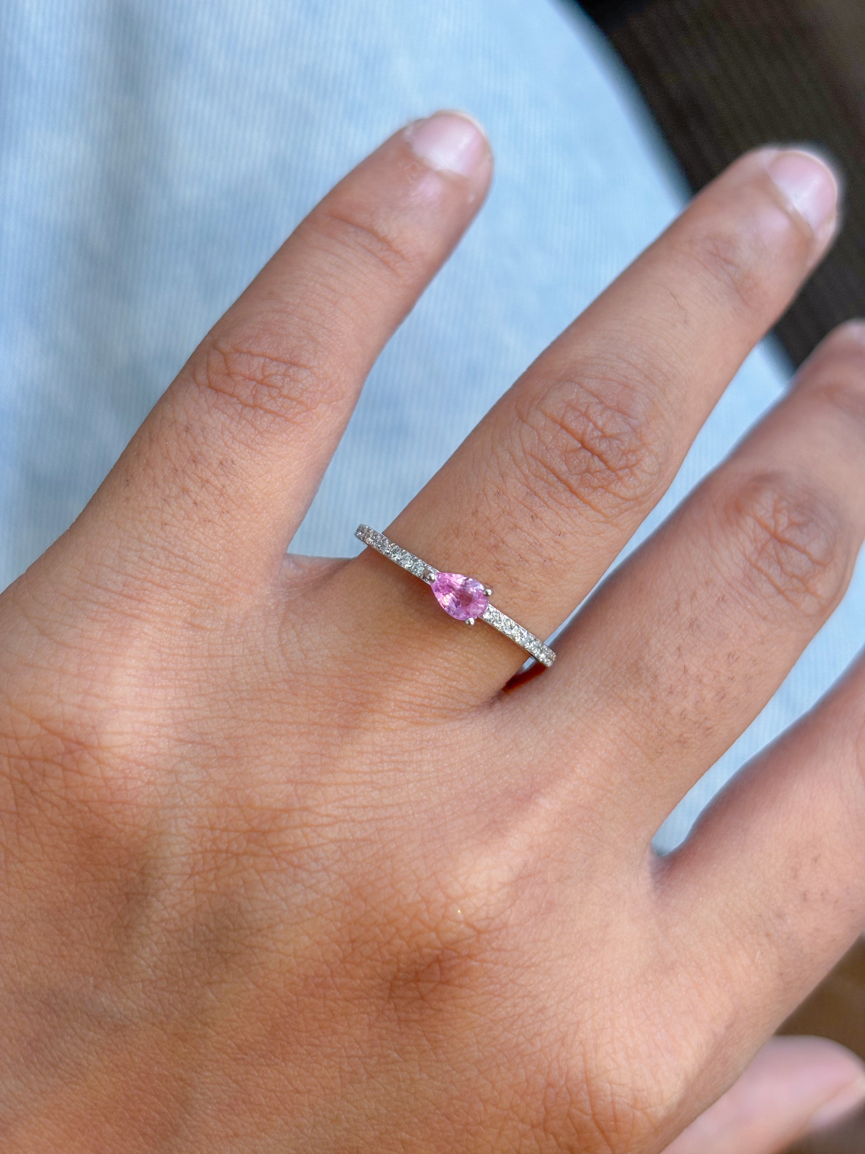 JPRG-5476/13049 Diamond Pink Sapphire Ring | 14K