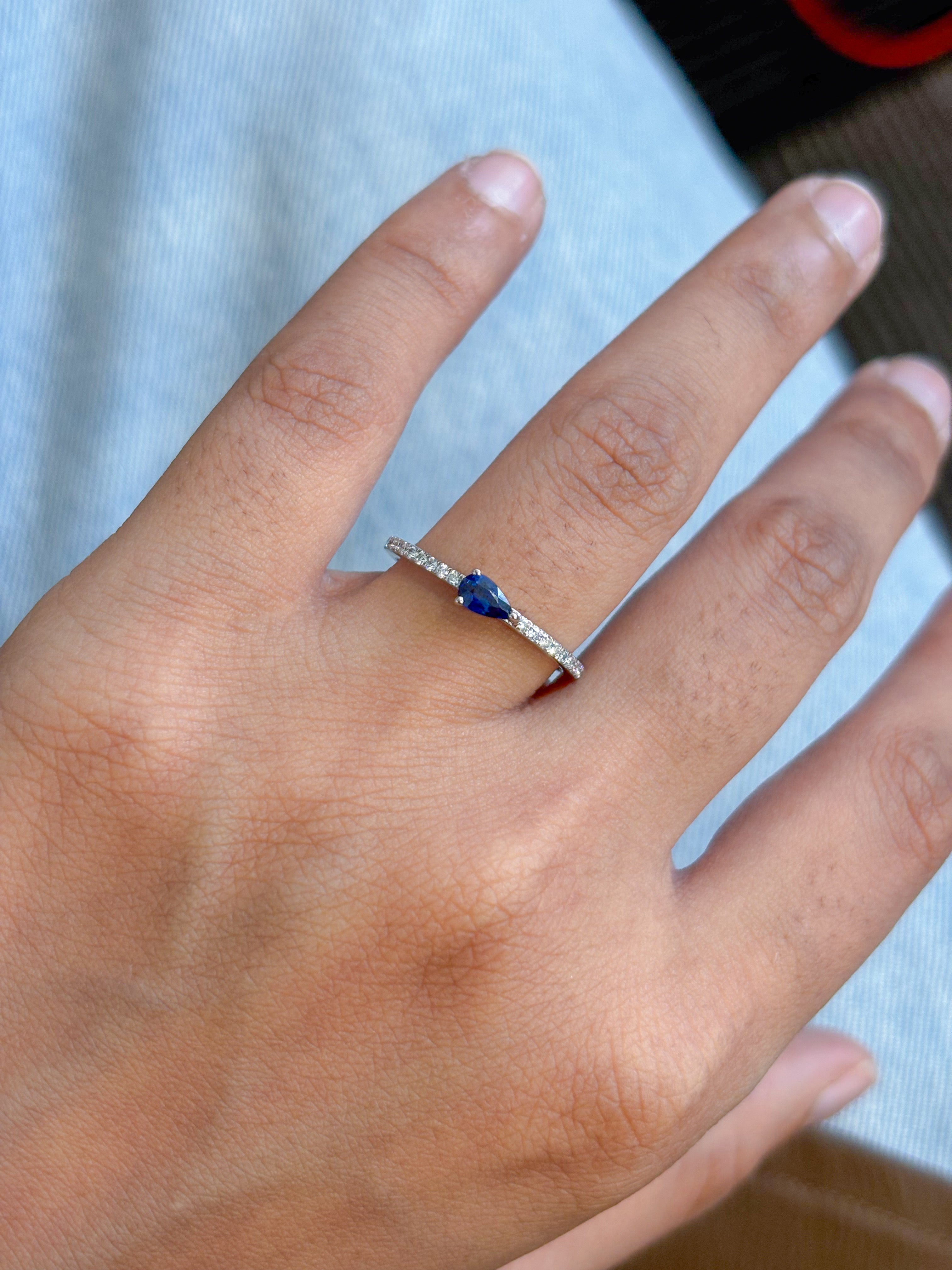 JPRG-5478/13051 Diamond Blue Sapphire Ring | 14K