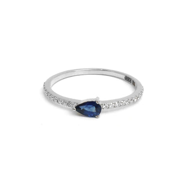 JPRG-5478/13051 Diamond Blue Sapphire Ring | 14K