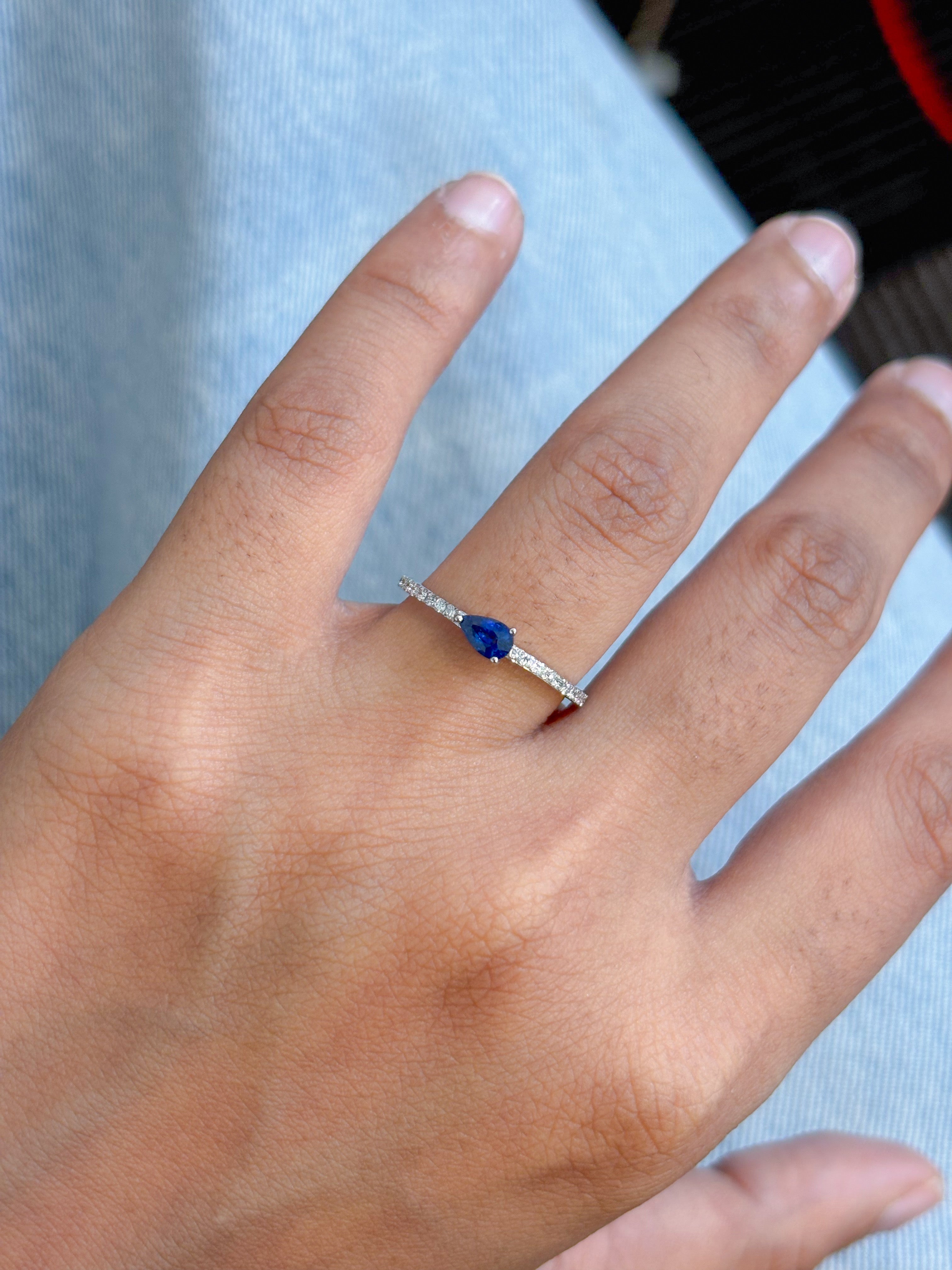 JPRG-5479/13052 Diamond Blue Sapphire Ring | 14K