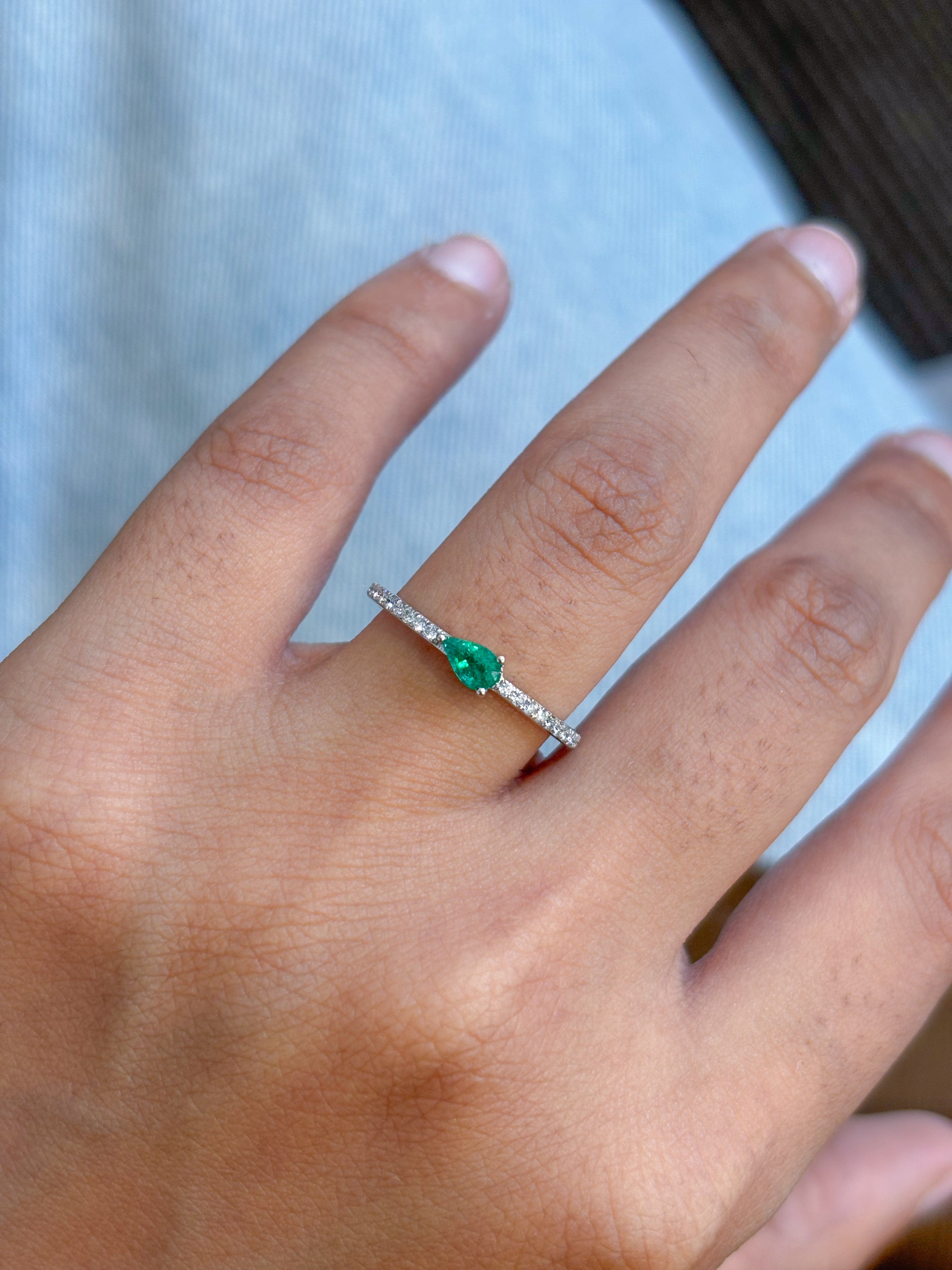 JPRG-5480/13053 Diamond Emerald Ring | 14K