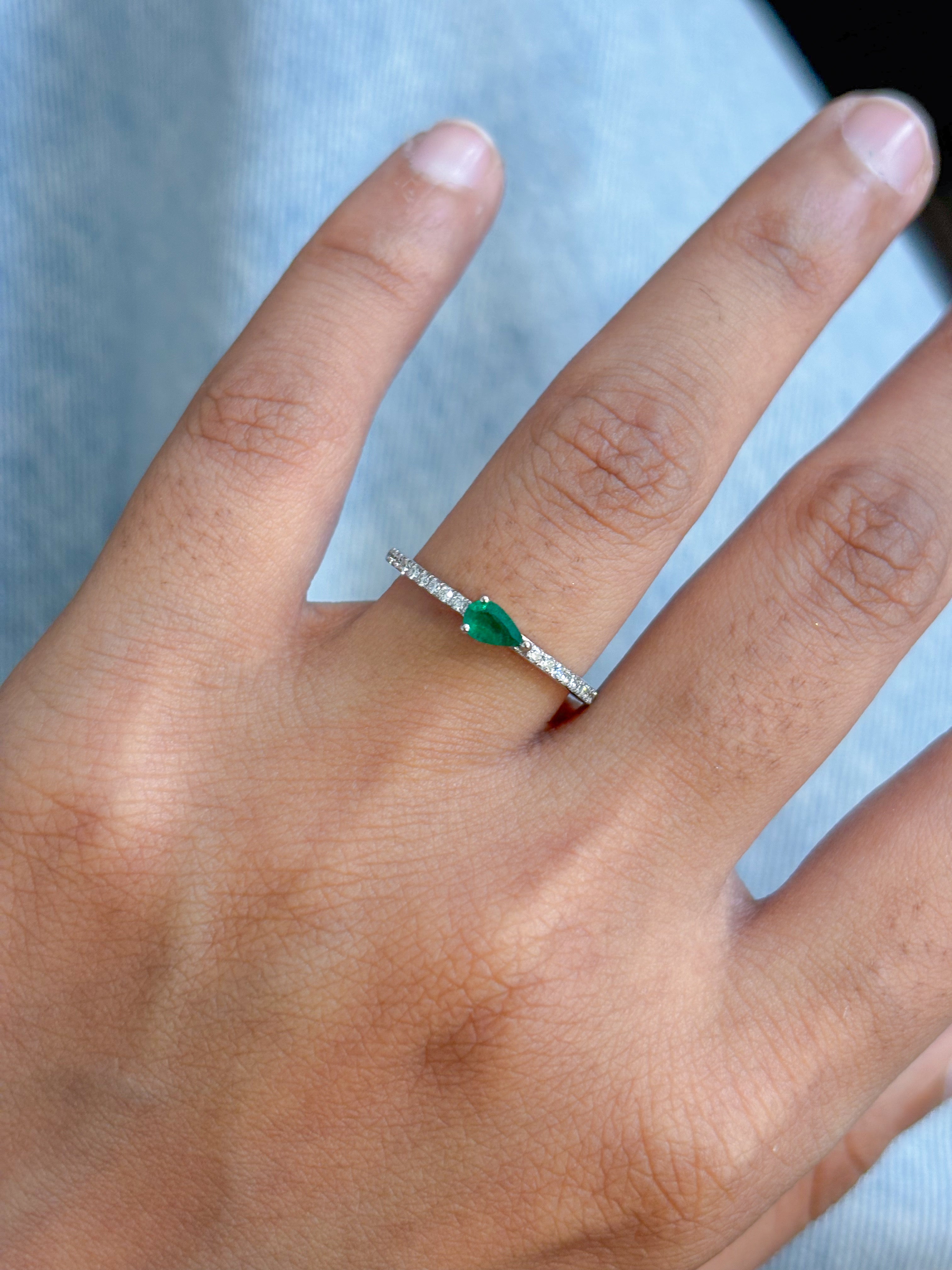 JPRG-5481/13054 Diamond Emerald Ring | 14K