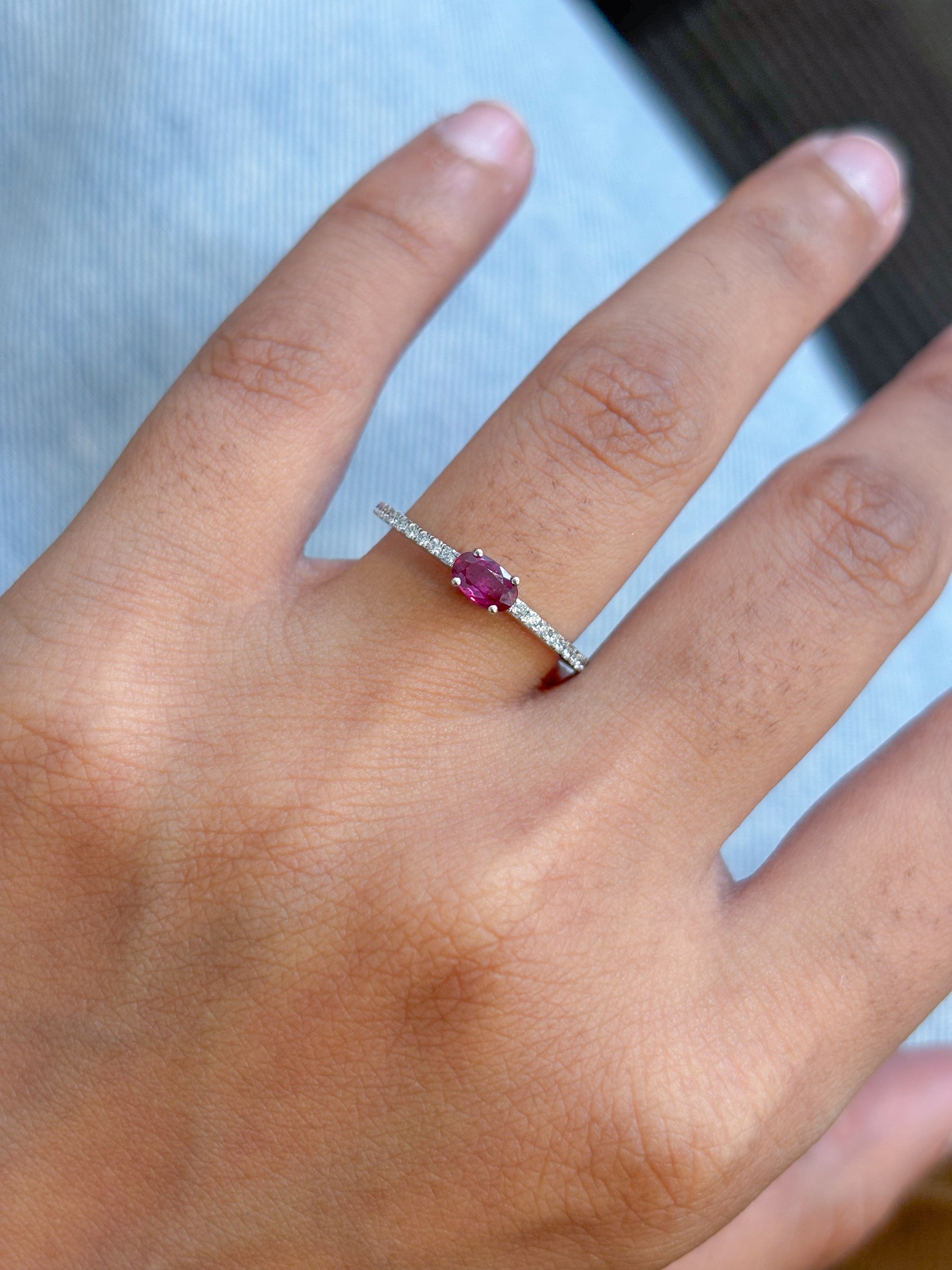 JPRG-5482/13055 Diamond Ruby Ring | 14K