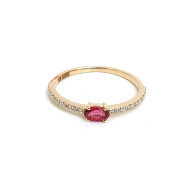 JPRG-5484/13057 Rubillite Diamond Ring | 14K