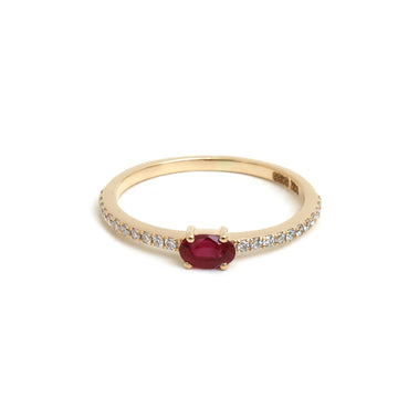 JPRG-5485/13058 Diamond Ruby Ring | 14K