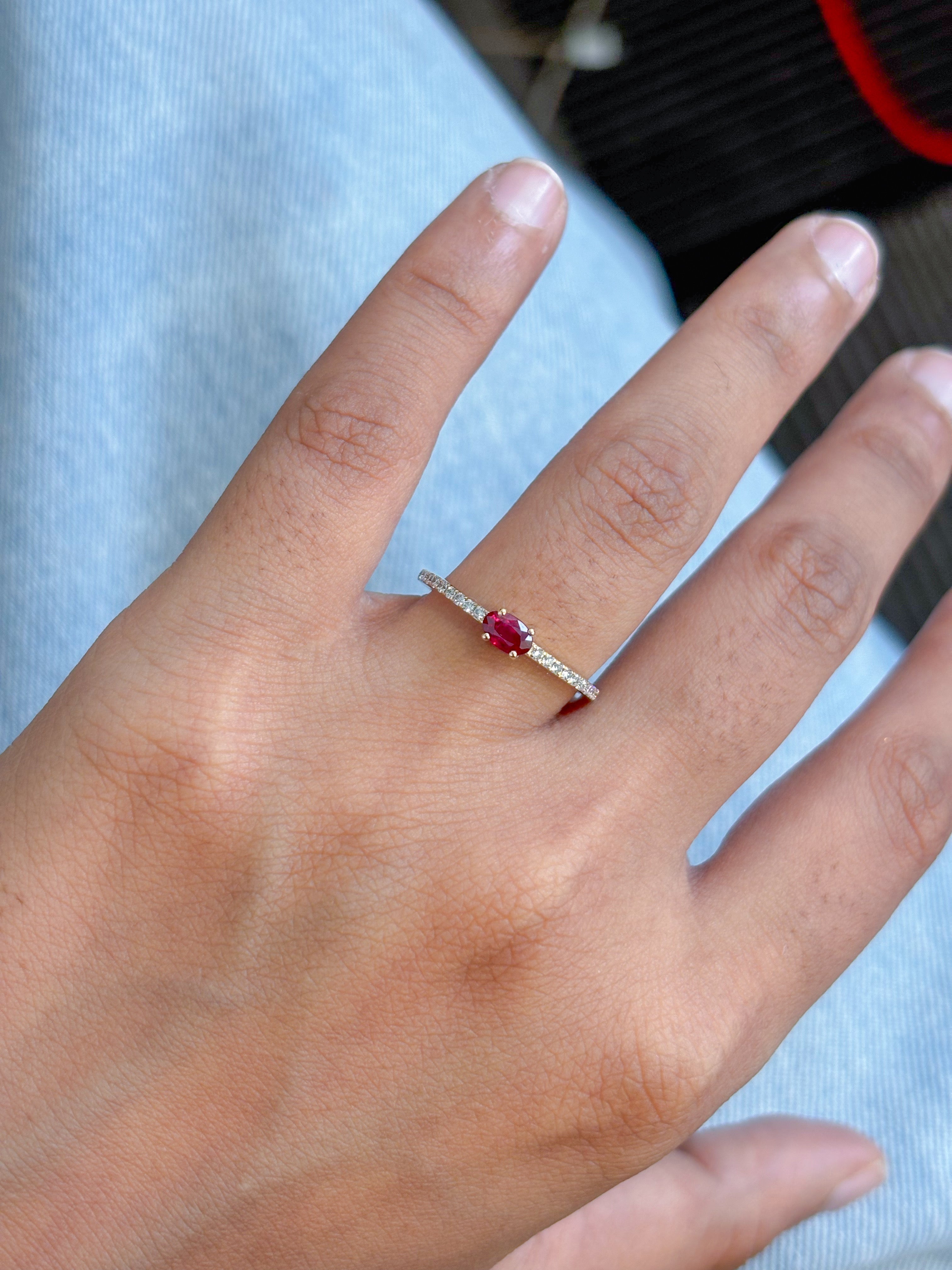 JPRG-5486/13059 Diamond Ruby Ring | 14K