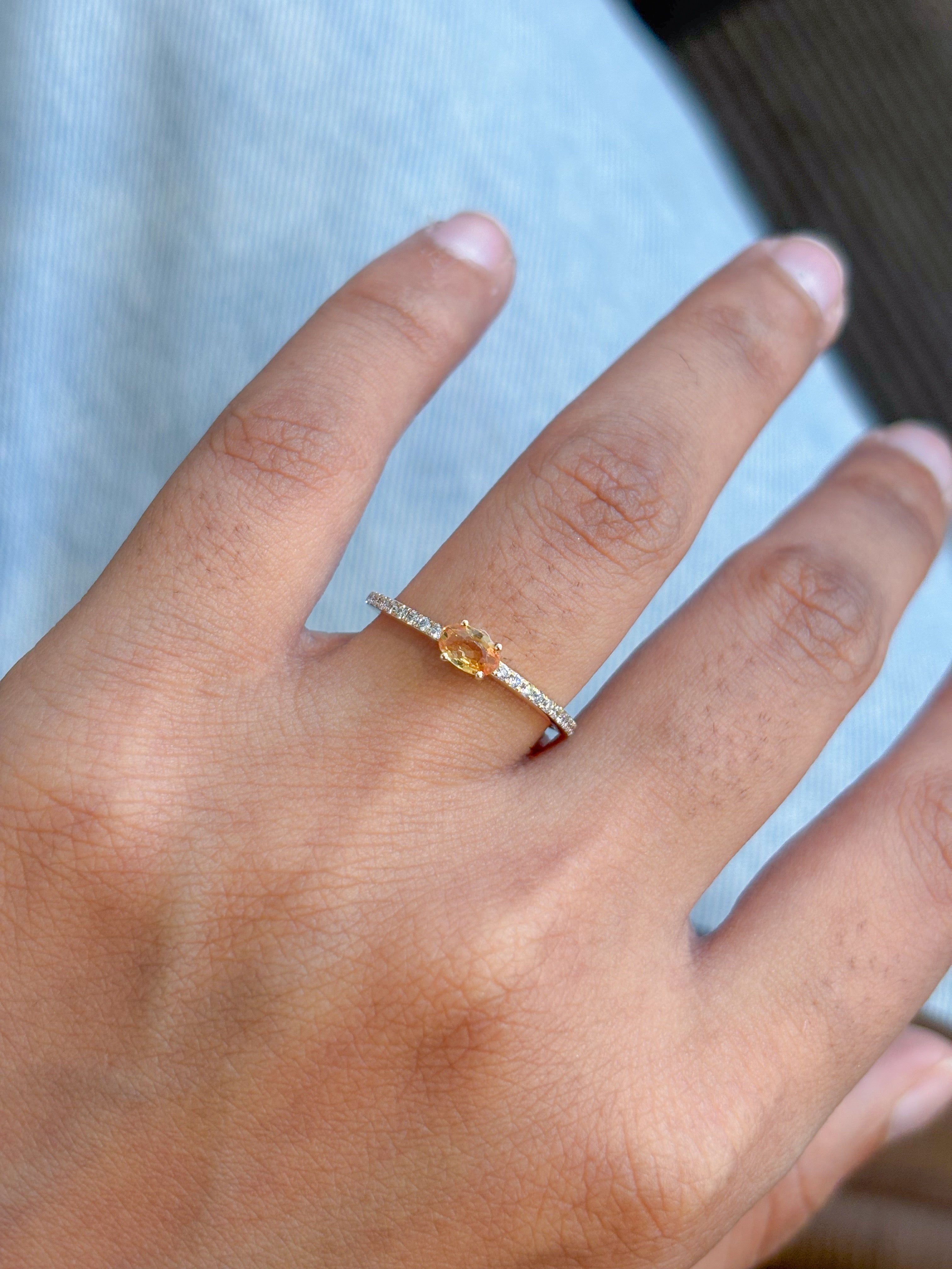 JPRG-5488/13061 Yellow Sapphire Diamond Ring | 14K