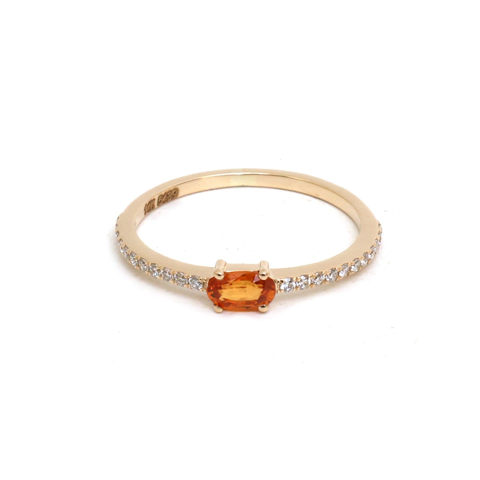 JPRG-5489/13062 Diamond Orange Sapphire Ring | 14K