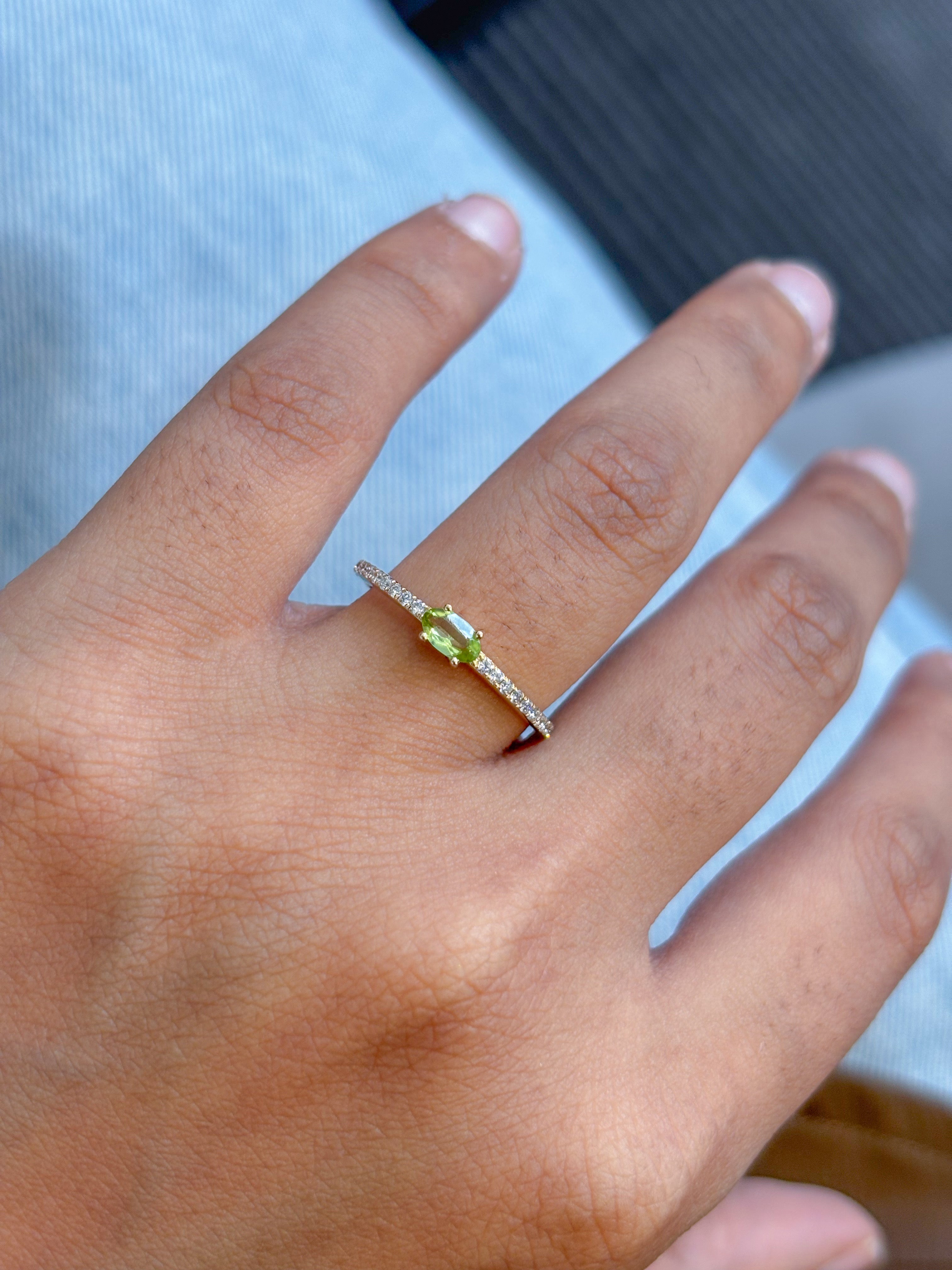 JPRG-5491/13064 Diamond Peridot Ring | 14K