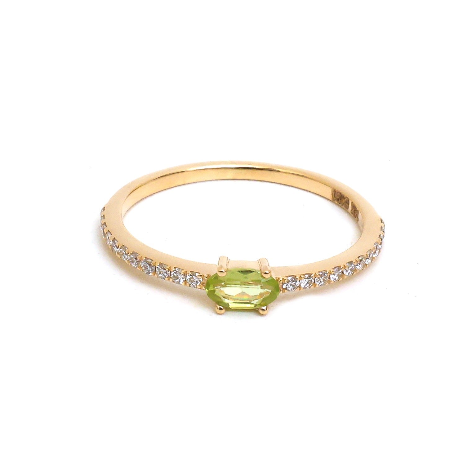 JPRG-5491/13064 Diamond Peridot Ring | 14K