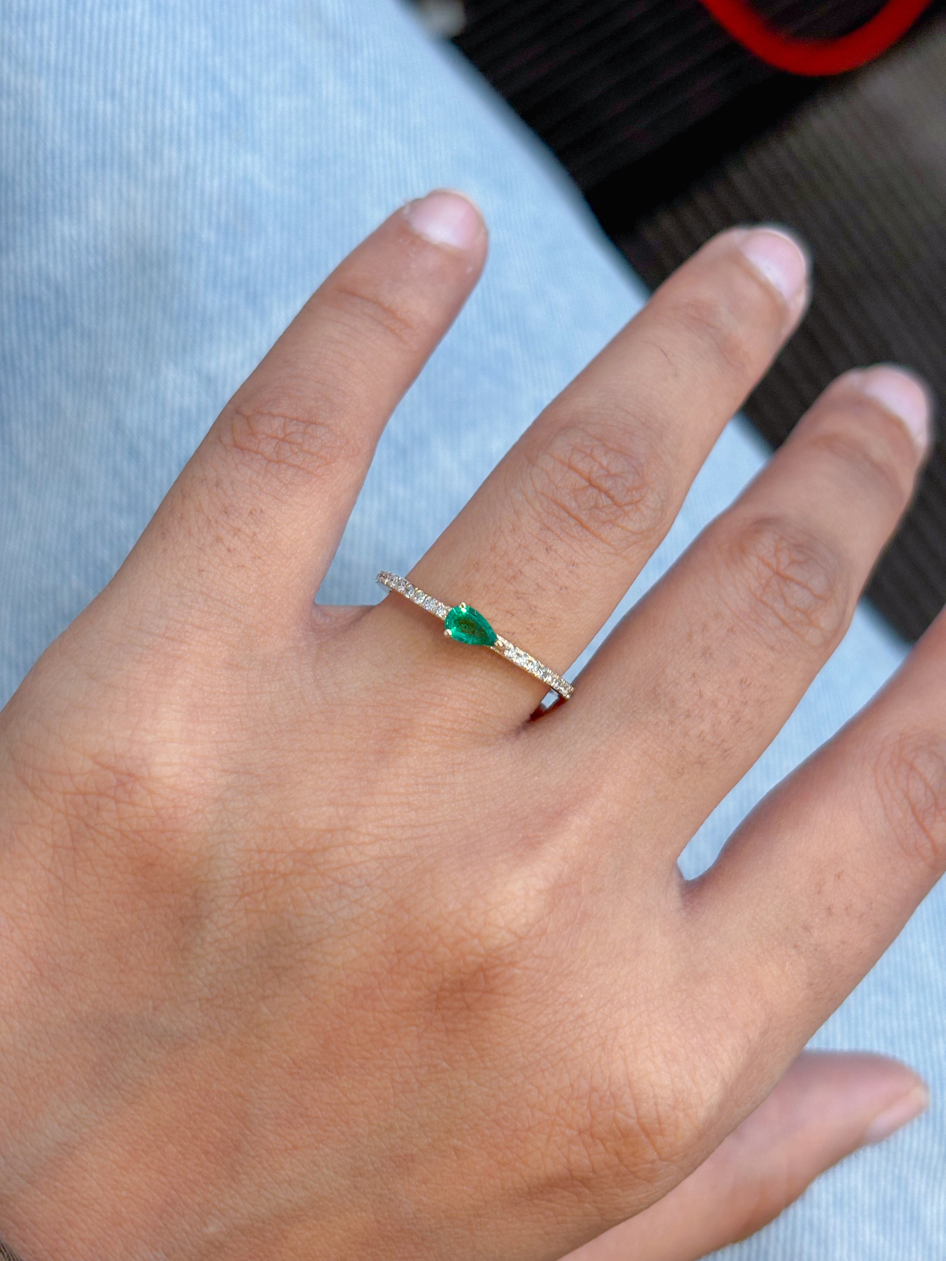 JPRG-5493/13066 Diamond Emerald Ring | 14K