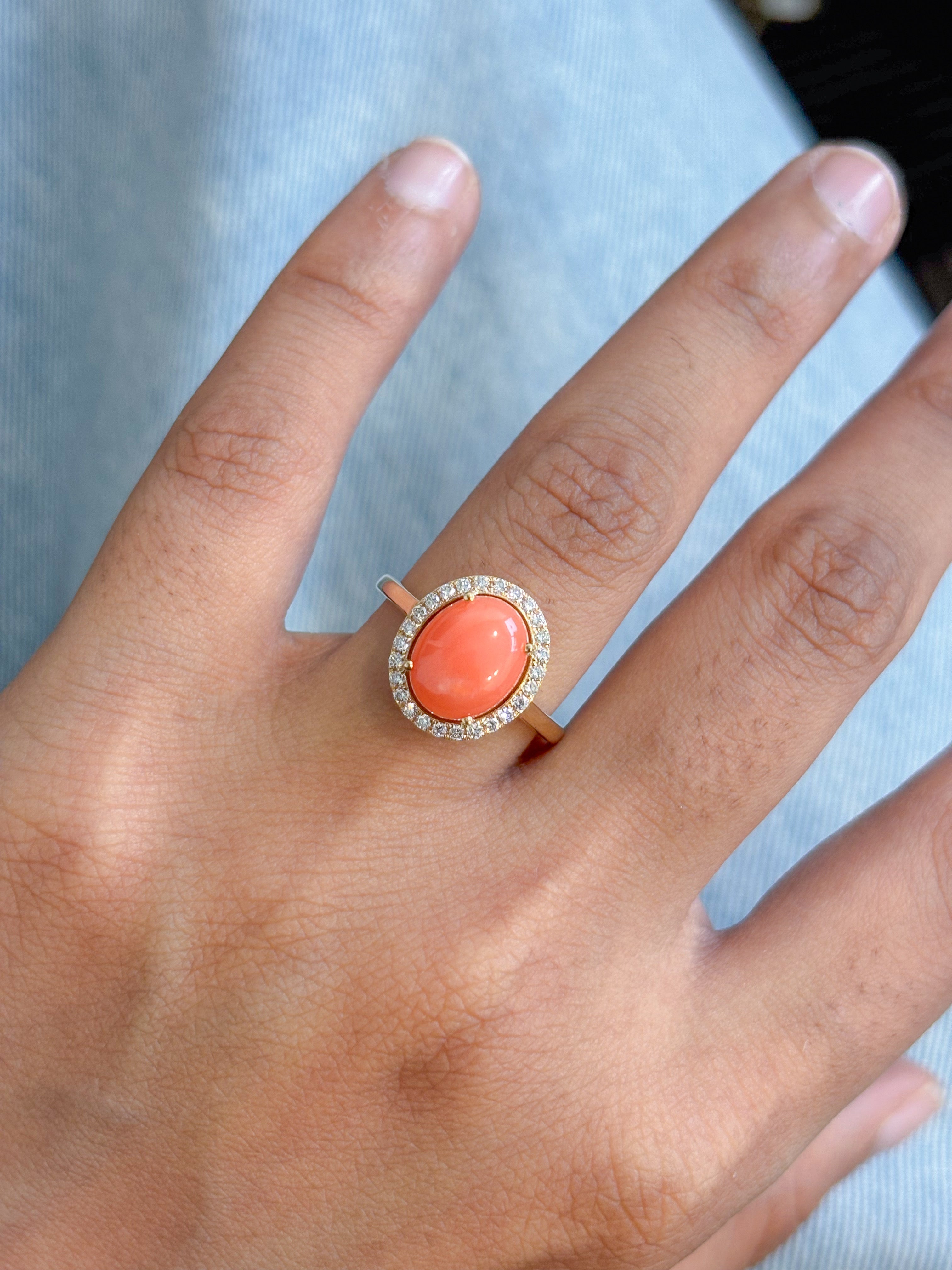 JPRG-5494/13067 Diamond Coral Ring | 14K